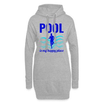 Deep Water Aqua jogging Pool Running Fitness - Hoodie Dress - heather grey - Front