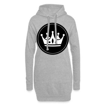 Symbole de la couronne - Sweat-shirt à capuche long Femme - gris chiné - Devant