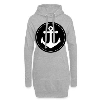 Icône d’ancrage - Sweat-shirt à capuche long Femme - gris chiné - Devant