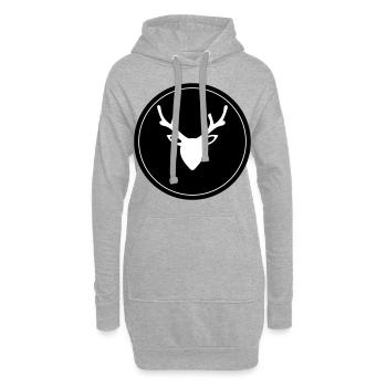 Icône de cerf cerf - Sweat-shirt à capuche long Femme - gris chiné - Devant