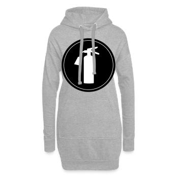 Icône extincteur - Sweat-shirt à capuche long Femme - gris chiné - Devant