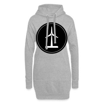 Windrad Silhouette - Hoodie-Kleid - Grau meliert - Vorne