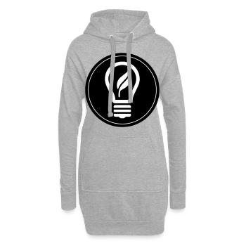 Glühbirne Symbol - Hoodie-Kleid - Grau meliert - Vorne