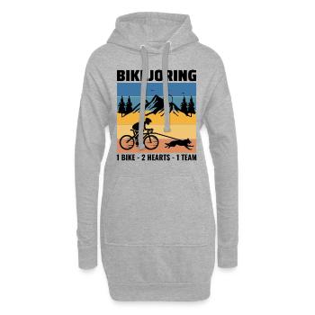Bikejoring DogScooting Dog Sport Bike Bicycle Ride - Sweat-shirt à capuche long Femme - gris chiné - Devant