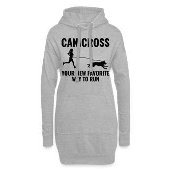 Canicross Trail Running Hund Sport Outdoor Hobby - Hoodie-Kleid - Grau meliert - Vorne