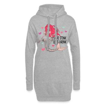 Horror Valentinstag Lustig T-Shirt Geschenkidee - Hoodie-Kleid - Grau meliert - Vorne
