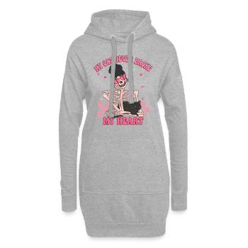 Horror Valentinstag Lustig T-Shirt Geschenkidee - Hoodie-Kleid - Grau meliert - Vorne