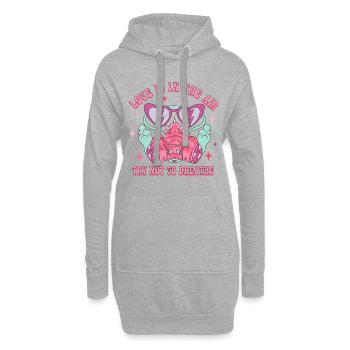 Anti Saint-Valentin Coeur Amour Cadeau Idée Horreur - Sweat-shirt à capuche long Femme - gris chiné - Devant