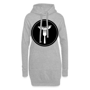 Icône de la viande Bratwurst - Sweat-shirt à capuche long Femme - gris chiné - Devant