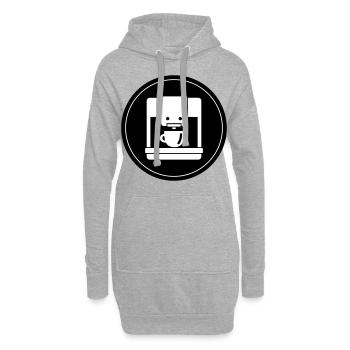 Icône de la machine à café - Sweat-shirt à capuche long Femme - gris chiné - Devant
