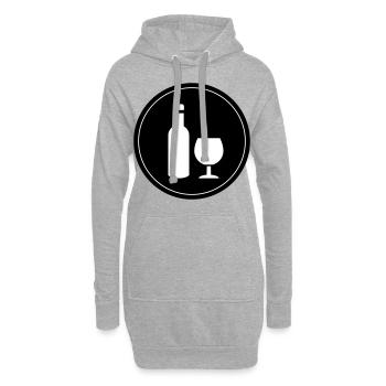 Wine Red Wine - Hoodie Dress - heather grey - Front