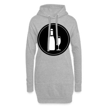 Red Wine Symbol - Hoodie Dress - heather grey - Front