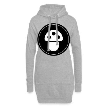 Symbole des champignons - Sweat-shirt à capuche long Femme - gris chiné - Devant