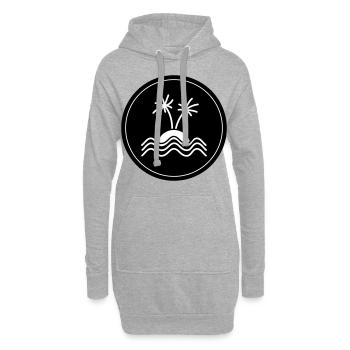 Symbole de Palm Island - Sweat-shirt à capuche long Femme - gris chiné - Devant