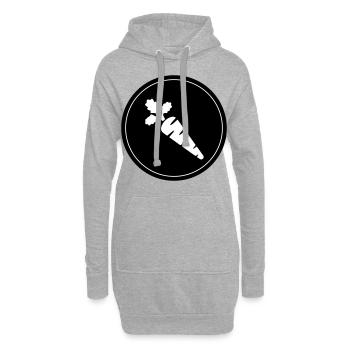Symbole de la carotte - Sweat-shirt à capuche long Femme - gris chiné - Devant