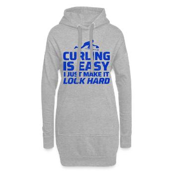 Curling Sweeping Fan Winter Ice Sport Curler Drôle - Sweat-shirt à capuche long Femme - gris chiné - Devant