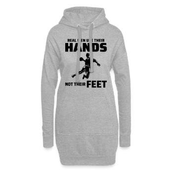 Handball Joueur Sport Équipe Handballeur - Sweat-shirt à capuche long Femme - gris chiné - Devant