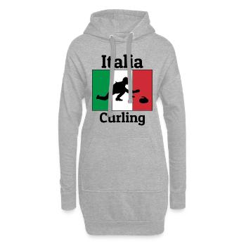 Drapeau italien Équipe de curling Sports de glace d’hiver Italia - Sweat-shirt à capuche long Femme - gris chiné - Devant