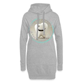 Best dentist in the molar system - bester Zahnarzt - Hoodie-Kleid - Grau meliert - Vorne