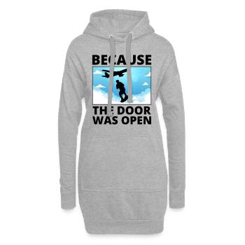 Skysurf Parachutisme Extreme Sport Skydiver Drôle - Sweat-shirt à capuche long Femme - gris chiné - Devant