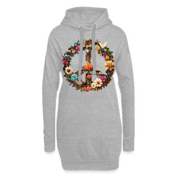 Symbole de paix, signe de paix, paix, liberté - Sweat-shirt à capuche long Femme - gris chiné - Devant