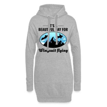 Wingsuit fliegen Base Jumping Fallschirmspringen Wingsuiting - Hoodie-Kleid - Grau meliert - Vorne
