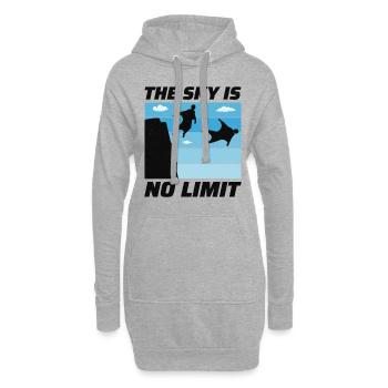 Wingsuit fliegen Base Jumping Fallschirmspringen Wingsuiting - Hoodie-Kleid - Grau meliert - Vorne