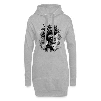 Horror Punk Zombie - Hoodie-Kleid - Grau meliert - Vorne