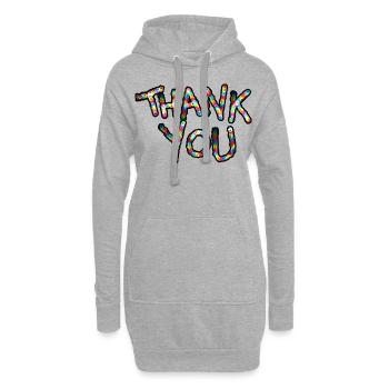 Thank You - Danke dir - Hoodie-Kleid - Grau meliert - Vorne