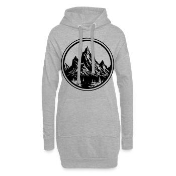 Montagnes Nature Silhouette Cercle - Sweat-shirt à capuche long Femme - gris chiné - Devant