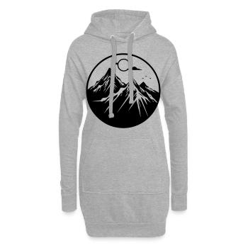 Berge Natur Mountains Silhouette - Hoodie-Kleid - Grau meliert - Vorne