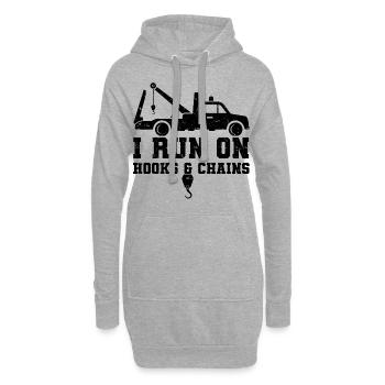 Abschleppwagen | Abschlepper Auto Panne Geschenke - Hoodie-Kleid - Grau meliert - Vorne