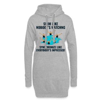 Nage synchronisée Nage synchronisée - Sweat-shirt à capuche long Femme - gris chiné - Devant