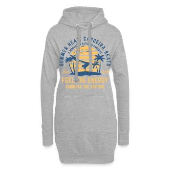 Capoeira été sur la plage sous les palmiers - Sweat-shirt à capuche long Femme - gris chiné - Devant