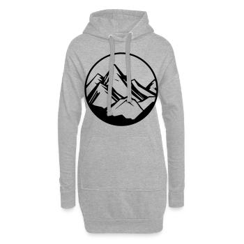 Berge Symbol Mountains - Hoodie Dress - heather grey - Front