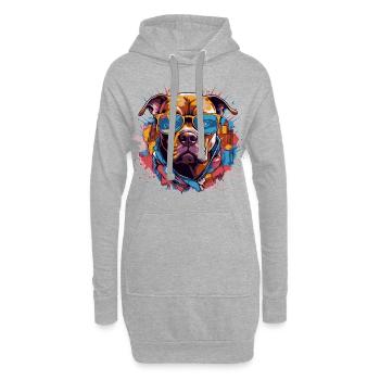 Großstadt American Staffordshire Terrier - Hoodie-Kleid - Grau meliert - Vorne