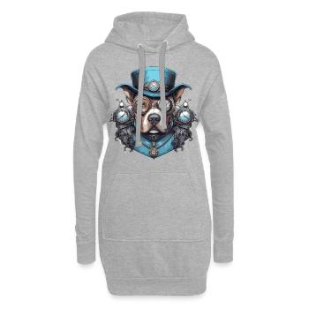 Staffordshire Terrier Steampunk américain - Sweat-shirt à capuche long Femme - gris chiné - Devant