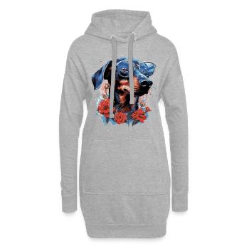 Rosendackel - Hoodie-Kleid - Grau meliert - Vorne
