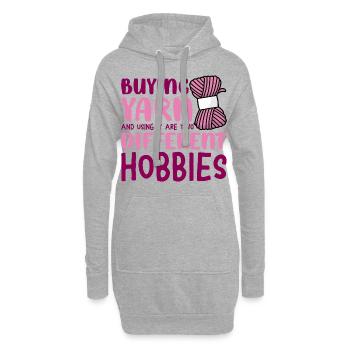 Buying yarn and using it - Hoodie-Kleid - Grau meliert - Vorne