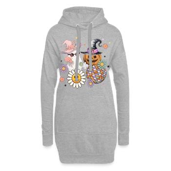Halloween Retro Vintage Groovy - Sweat-shirt à capuche long Femme - gris chiné - Devant