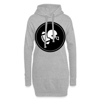 Icône du football - Sweat-shirt à capuche long Femme - gris chiné - Devant