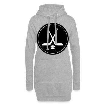 Symbole du hockey sur glace - Sweat-shirt à capuche long Femme - gris chiné - Devant