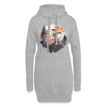 Eagle Head Nature Nature Forêt Arbres Montagnes - Sweat-shirt à capuche long Femme - gris chiné - Devant