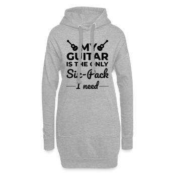 Streicher und Sixpacks: Die Gitarre zelebrieren - Hoodie-Kleid - Grau meliert - Vorne