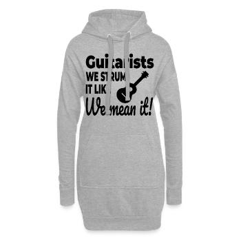 Strumming with Passion: Gitarristen feiern - Hoodie-Kleid - Grau meliert - Vorne