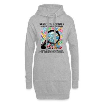 Briefmarkensammler Sammler Philatelist Philatelie - Hoodie-Kleid - Grau meliert - Vorne