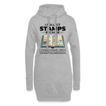 Briefmarkensammler Sammler Philatelist Philatelie - Hoodie-Kleid - Grau meliert - Vorne