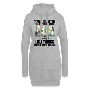 Stamp Collecting Collector Philatelist - Hoodie Dress - heather grey - Front