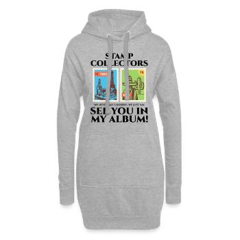 Philatéliste collectionneur collectionneur de timbres - Sweat-shirt à capuche long Femme - gris chiné - Devant