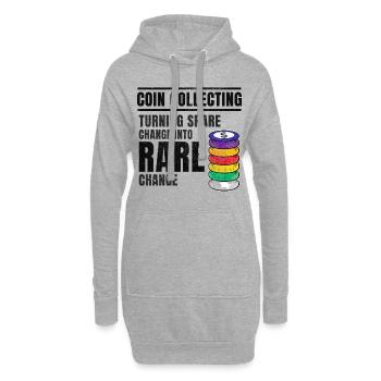 Münzsammler Sammler Numismatischer Numismatiker - Hoodie-Kleid - Grau meliert - Vorne